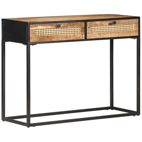  Konzolni stol 100x35x75 cm grubo drvo manga i prirodna trska Cene