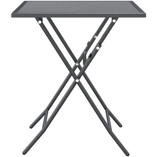  Vrtna garnitura - 3-dijelni vrtni blagovaonski set ekspandirani metal antracit - Dužina stola 60 cm 2 Slike