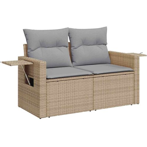  Sjedeća garnitura za vrt 9 kom. 6-Broj sjedala Bež 219 x 219 x 85 cm Slike