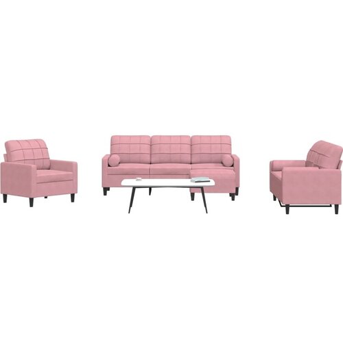 vidaXL 4-dijelni set sofa s jastucima ružičasti baršunasti Cijene