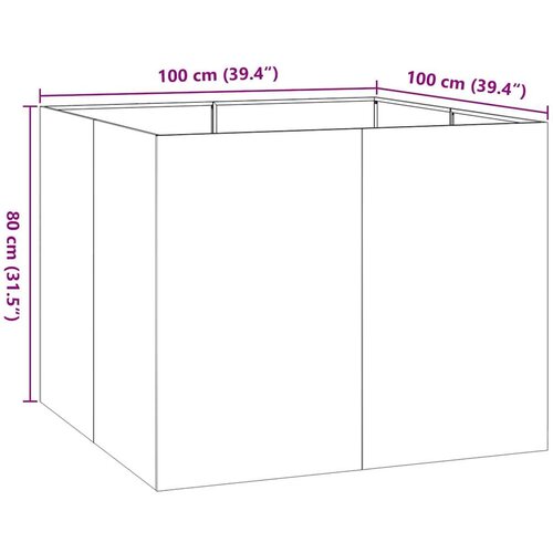 VidaXL Sadilica bijela 100x100x80 cm od čelika Slike