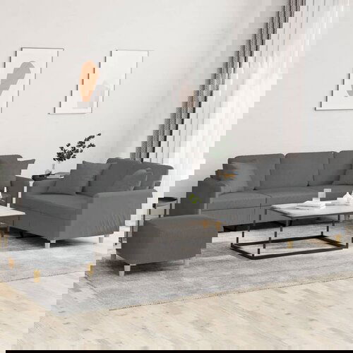 vidaXL 3-dijelni set sofa s jastucima tamnosivi od tkanine Cene