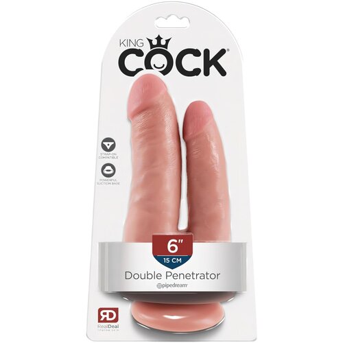 King Cock Double Penetrator - realistični dvojni dildo (naravni) Cene