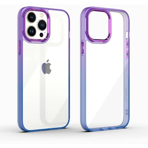 Onasi Gradient silikonski ovitek za Samsung Galaxy A54 - prozoren z vijola modro obrobo Cene
