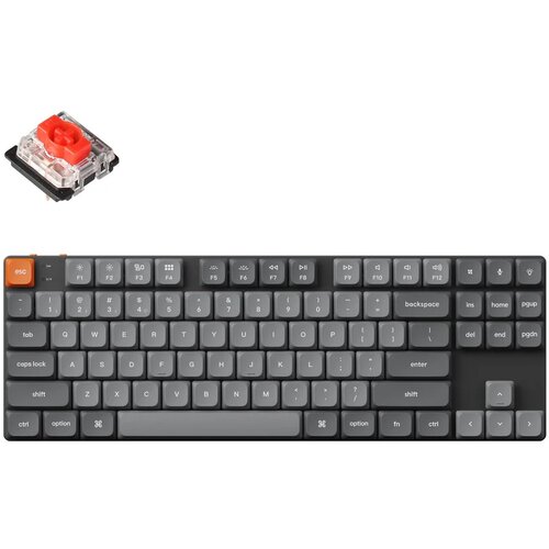 KEYCHRON K1 Max Brezžična Mehanska Tipkovnica Low-Profile, Bluetooth / 2.4 GHz, Bela osvetlitev, Gateron Red, US Layout, K1M-A1, (21733817) Slike