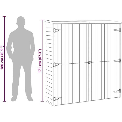 VidaXL Vrtno spremi&amp;scaron;te za alat od masivne borovine 163 x 50 x 171 cm Slike