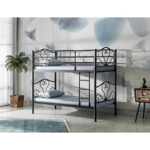 HANAH HOME R50 - black, (90 x 190) black bunk bed Slike