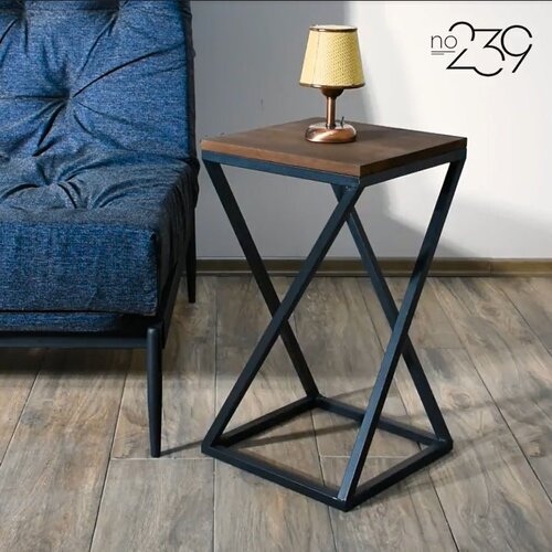 Hanah home klub sto x Ayaklı 35x63x35cm braon-crno Slike