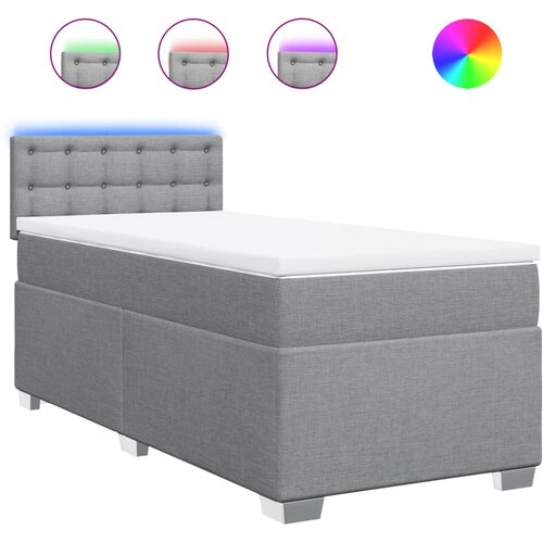 Maison Chic Box spring postelja - Vzmetna postelja z vzmetnico svetlo siv 100x200 cm blago SL10249, (21904307) Cene