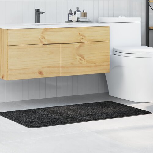 vidaXL Temno siva Mikrovlakna 70 x 120 cm Kopalna preproga Pravokotna Cene