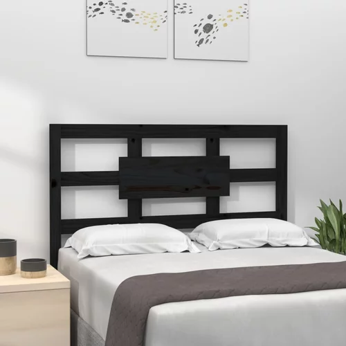  Uzglavlje za krevet crno 105,5 x 4 x 100 cm od masivne borovine