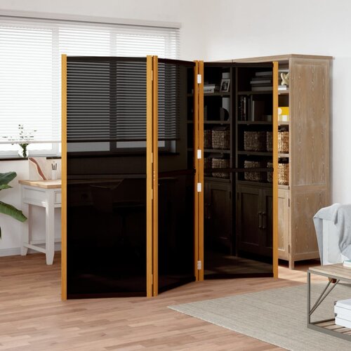 Sobna pregrada s 3 panela crna 210 x 180 cm Cijene