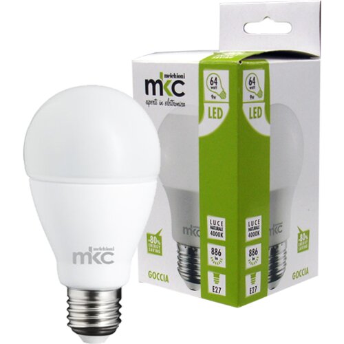 Mkc Sijalica,LED 9W, E27, 220V AC,prirodno bijela svjetlost &amp;ndash; LED GOCCIA A60 E27/9W-N BOX Slike