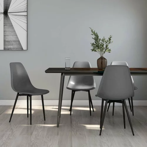  Jedilni stoli 4 kosi sive barve PP, (20699675)