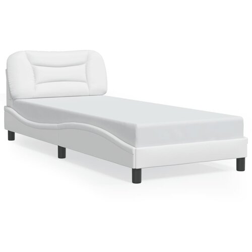  The Living Store Posteljni okvir z LED lučkami bel 80x200 cm umetno usnje - Posteljni Okvir, (21455598) Slike