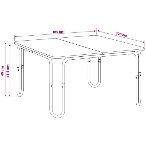  Stolić za kavu Crna 100 x 100 x 45 cm Konstruirano drvo Slike