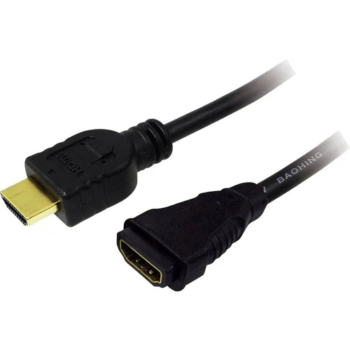 Logilink HDMI Priključni kabel [1x Muški konektor HDMI - 1x Ženski konektor HDMI] 2 m Crna