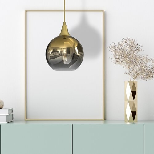  Luster na sajli MONTE 1xE27/60W/230V prečnik 20 cm zlatna Slike