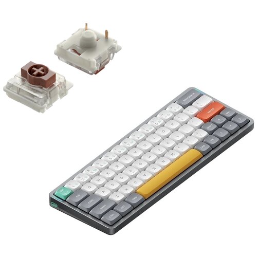 Nuphy Air60 V2 Brezžična Mehanska Tipkovnica Slim Lunar Gray Brown Switch / Bluetooth / 2.4GHz, (22126185) Cene