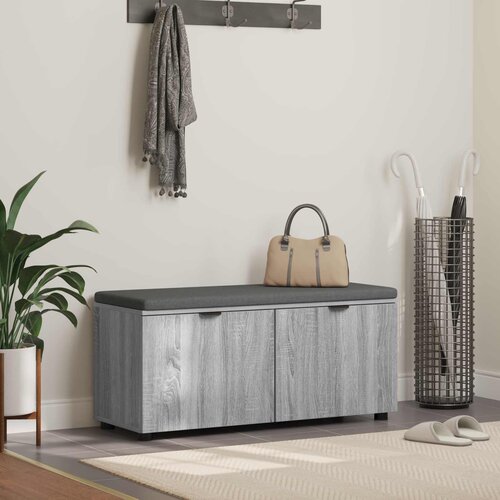  Klupa za hodnik s jastukom Sivi Sonoma 100 x 38 x 46 cm Cene