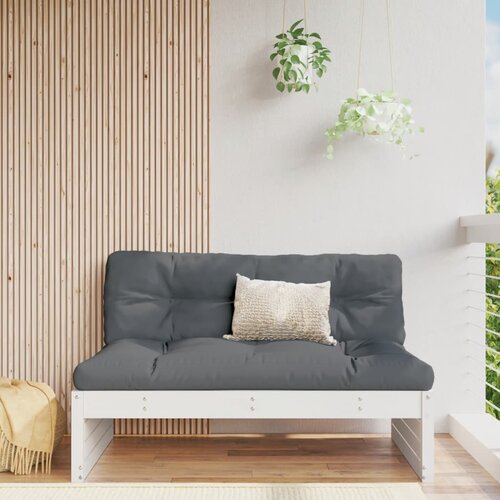  The Living Store Vrtni sredinski kavč bel 120x80 cm trdna borovina - Vrtni Sredinski Kavč, (21466080) Slike