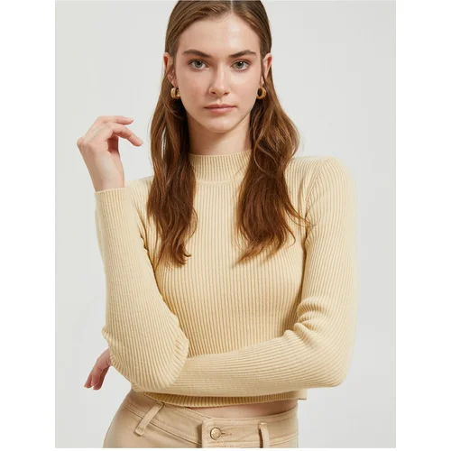 Koton Crop Sweater Half Turtleneck Ribbed