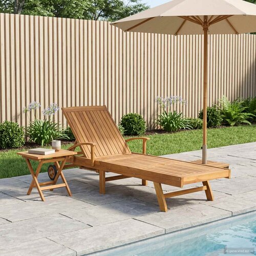  Suncobran s stolom 2 pcs Smeđa 40 x 40 x 40 cm Čvrsto teak drvo Cijene