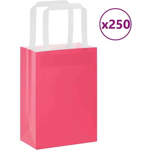  Papirnate vrećice 250 kom s ručkama ružičaste 15x8x21 cm Cijene