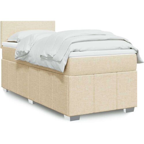 vidaXL Krevet s oprugama i madracem krem 90 x 200 cm od tkanine Cijene