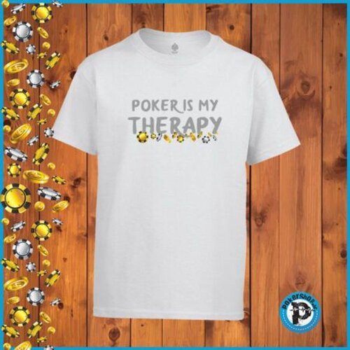  Poker majica "Poker is my therapy", bijela Cijene