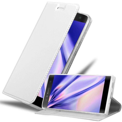 Cadorabo Ohi&scaron;je, združljivo z Sony Xperia XA2 v klasično srebrno - Za&scaron;čitni ovitek z magnetnim zapiranjem, stoječo funkcijo in režo za kartice, (20558656) Cene
