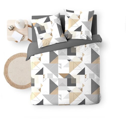 Douceur d intérieur Bela/siva podaljšana posteljnina za zakonsko posteljo iz mikrovlaken 240x220 cm Trigone – Cene