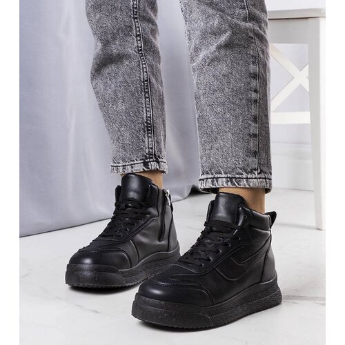 D/CEO Black wedge heeled boots Etylioo Cene