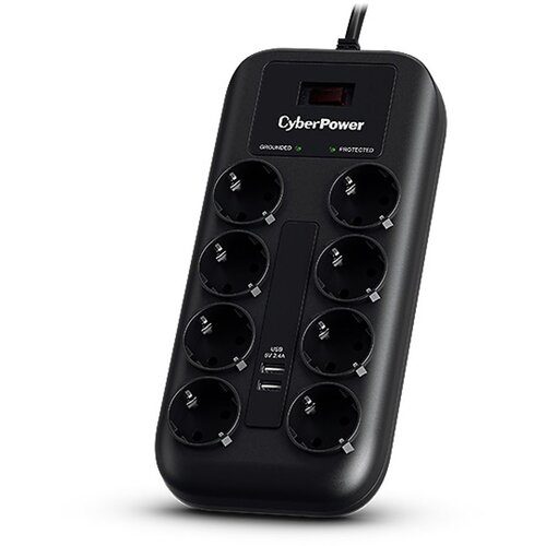 Cyberpower prenaponska za&amp;scaron;tita, P0820SUF0-DE, 8x &amp;scaron;uko, 2x USB charger Slike