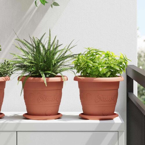  Saksije za biljke 24 pcs Crvena cigla Ø 26 x 21.5 cm Plastika Cene