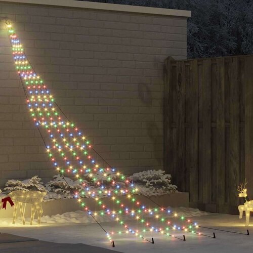 vidaXL LED božićno drvce s 276 LED svjetlima Šareni 511 cm Metal Cijene