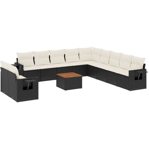  12-dijelni set vrtnih sofa s jastucima bež od poliratana Slike