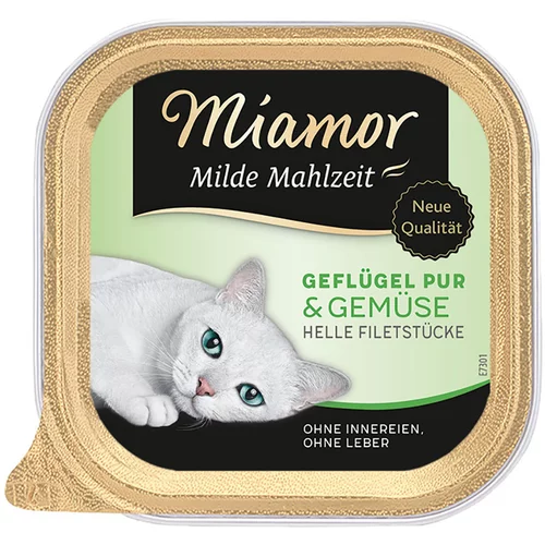 Miamor Varčno pakiranje: Milde Mahlzeit 24 x 100 g - Čista perutnina & zelenjava