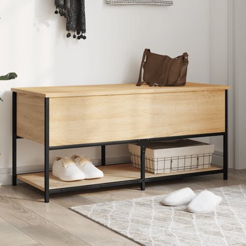 vidaXL Klop za shranjevanje sonoma hrast 100x42,5x47 cm inženirski les Cene