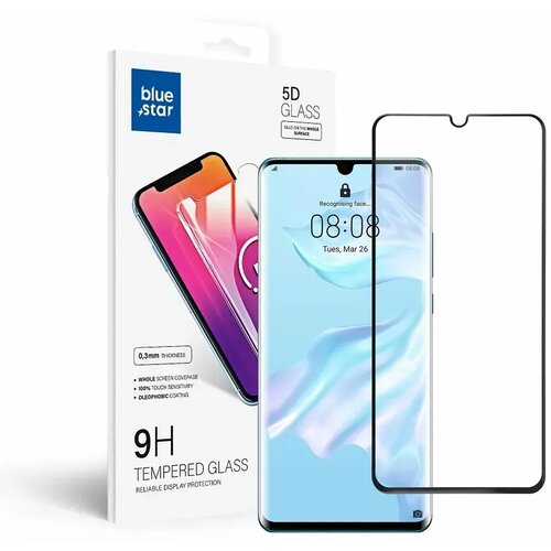 Blue Star 5D kaljeno staklo - za Huawei P30 Pro (full glue/case friendly) - crno Cene