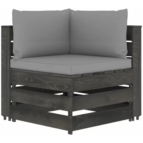  modularna kutna sofa s jastucima od sivo impregniranog drva