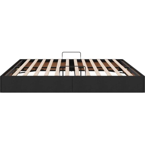  Otoman krevet s pohranom Crna 200 x 200 cm tkanina - Crna 200 x 200 cm Slike