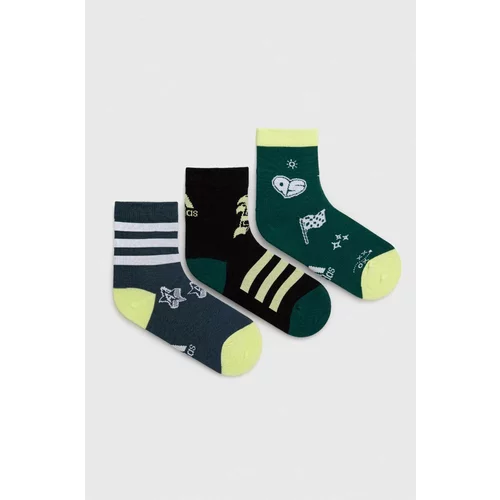 Adidas Otroške nogavice 3-pack zelena barva