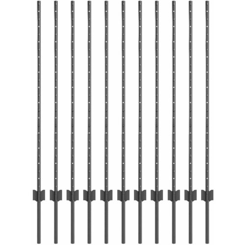 vidaXL Steber ograje. 11 pcs Siva 120 cm Jeklo, (5000158024) Cene