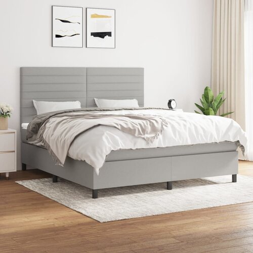  Krevet box spring s madracem svjetlosiva 160x200 cm tkanina Cijene