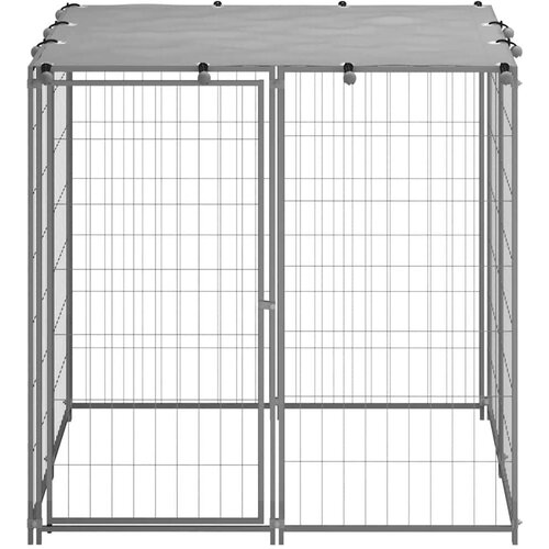 VidaXL Kavez za pse srebrni 110 x 110 x 110 cm čelični Slike