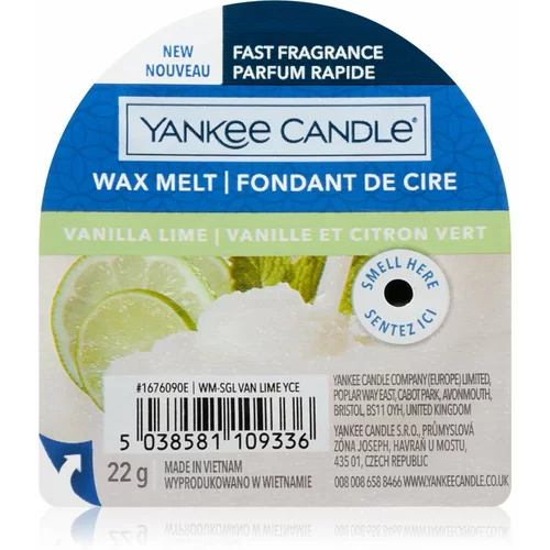 Yankee Candle Vanilla Lime vosak za aroma lampu 22 g