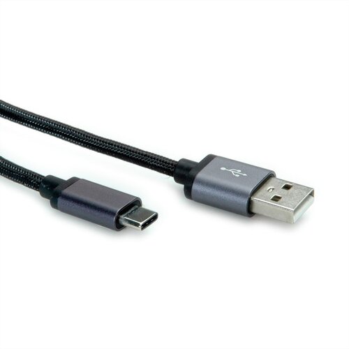 Secomp Roline USB2.0 Cable TypeC - A M/M black 1.8 m Slike