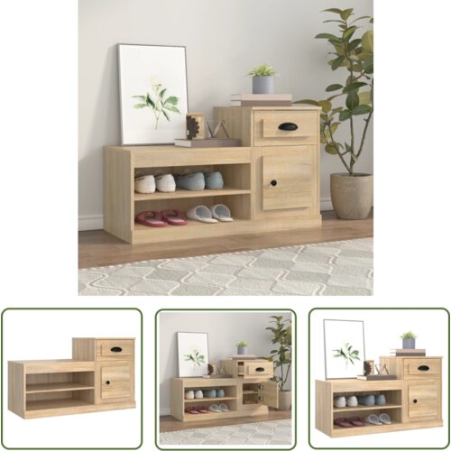 The Living Store Omarica za čevlje sonoma hrast 100x42x60 cm inženirski les - Omarica Za Čevlje, (21744597) Cene