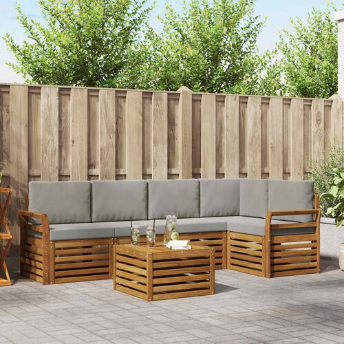  Set vanjskih sofa 6 kom. Prirodna i svijetlo siva Poliester Cijene